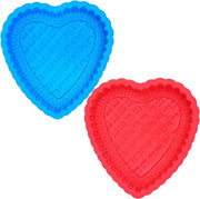 2 set di 10'' cuore a forma di torta, stampo per torta in silicone per torte di compleanno, torte, laib, muffin, brownie, torta di formaggio, flan, pane, blu