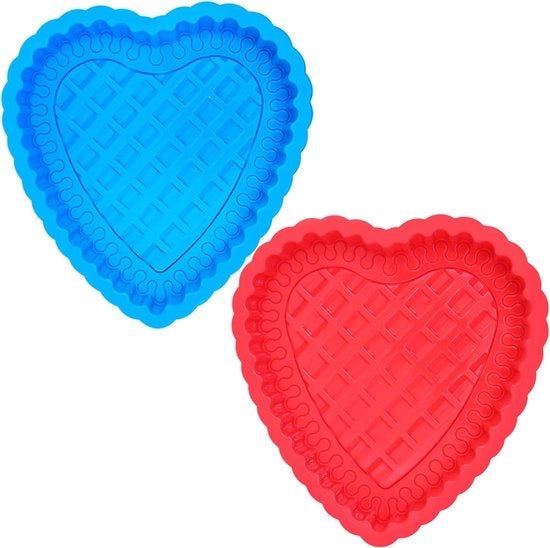 2 set di 10'' cuore a forma di torta, stampo per torta in silicone per torte di compleanno, torte, laib, muffin, brownie, torta di formaggio, flan, pane, blu