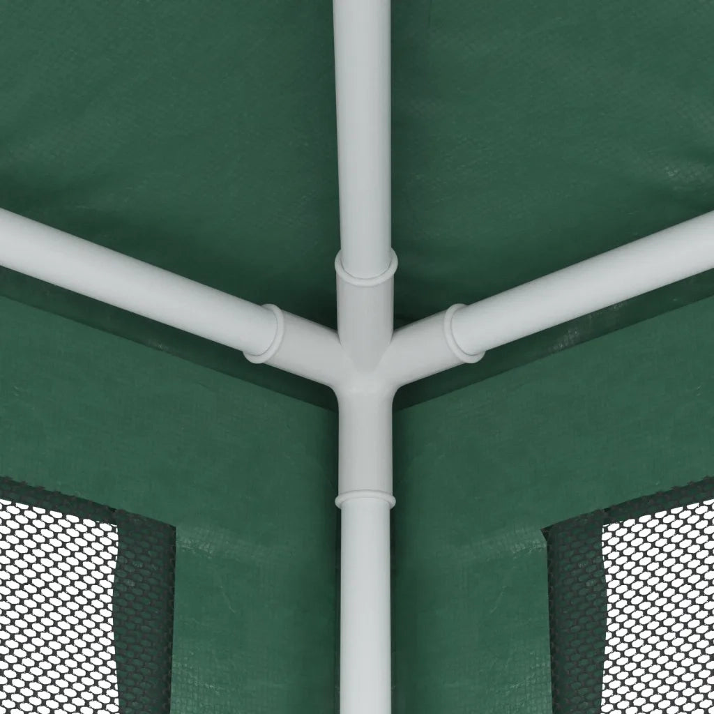 Tenda per Feste con 6 Pareti Laterali in Rete Verde 3x6 m HDPE 319238