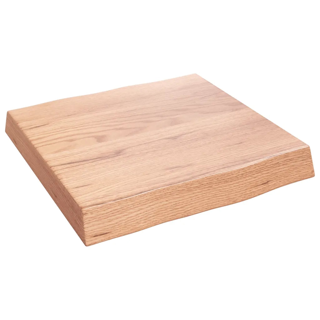 Piano Tavolo Marrone Chiaro 40x40x(2-6) cm Rovere Non Trattato 363928