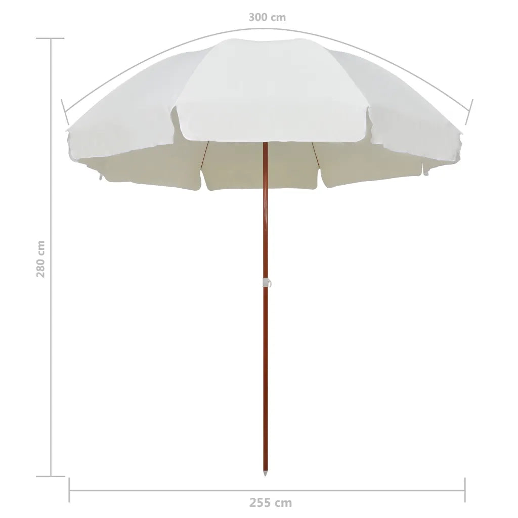 Ombrellone da Giardino-Ombrello da Balcone con Palo in Acciaio 300 cm Sabbia