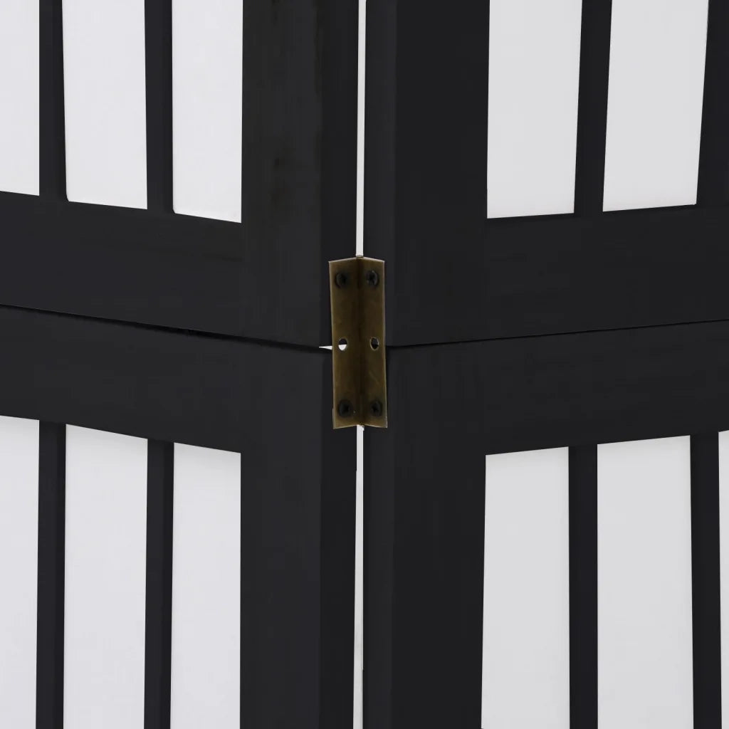 Divisorio Ambienti | Divider per stanze | Paravento 5 Pannelli Nero Legno Massello di Paulownia