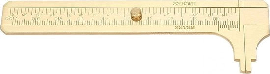 Mini calibro portatile a doppia scala in ottone con misurazione di 100mm