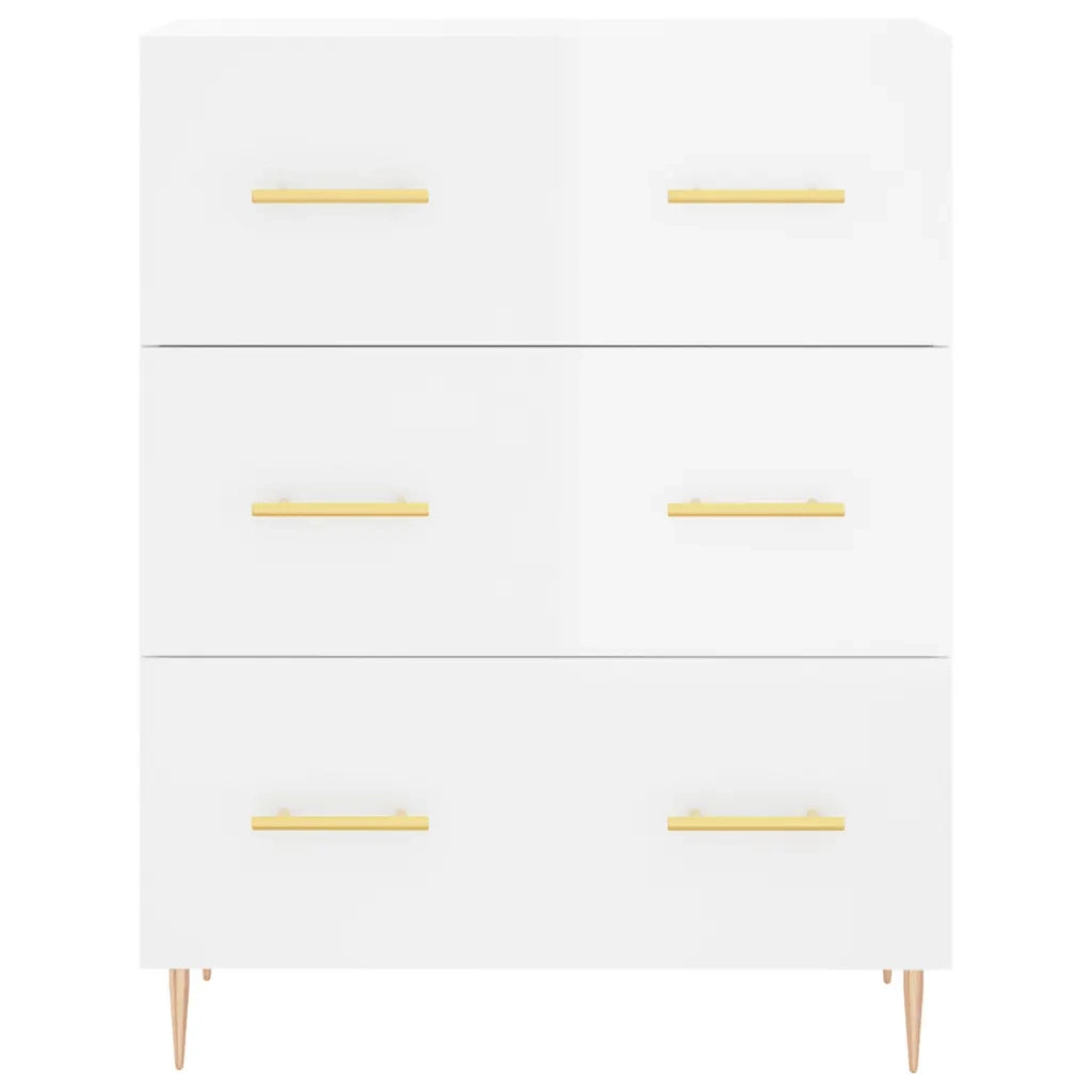 Credenza 69,5x34x90 cm in Legno Multistrato Bianco Lucido 827838