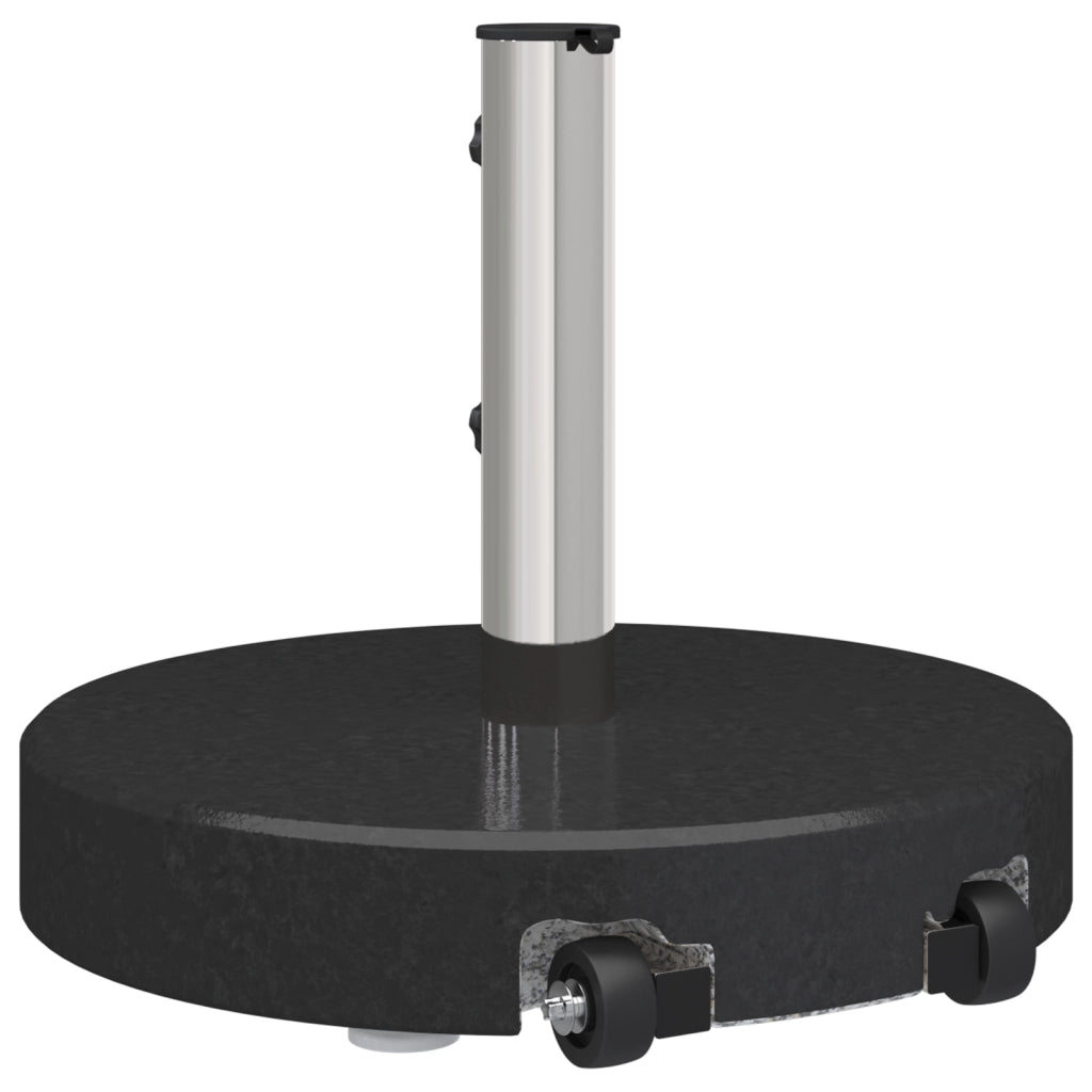 Base per Ombrello con Ruote con Maniglia Nero Granito 29 kg Rotonda