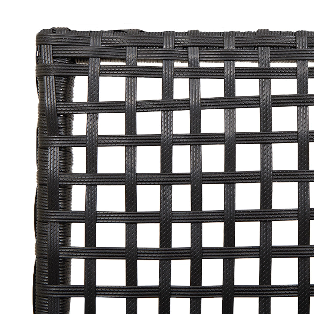 Sedia da giardino  2 pezzi con cuscini Nero in Polyrattan