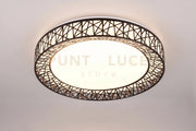 CLUSTER PLAFONIERA A LED 40W 4300lm, 2700 - 6500K BORDO LAVORATO NERO CON TELECOMANDO MULTIFUNZIONE D. 48CM DIMMERABILE