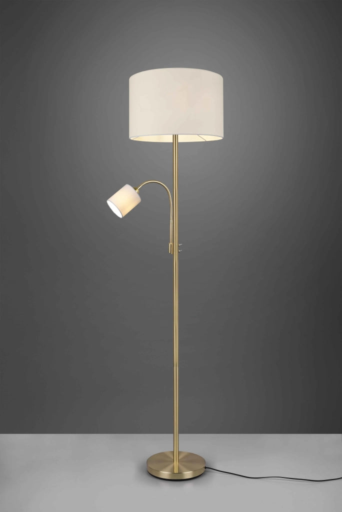 Piantana con lampada da lettura, metallo, ottone satinato, H 170 cm, Hotel