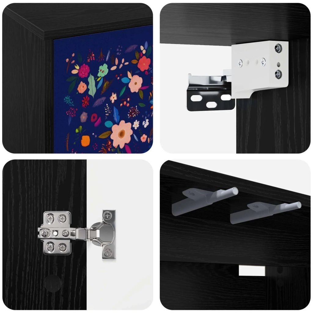 Mobile TV da Parete MAINZ 69 x 33 x 40 cm Rovere Nero 8007140