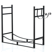 Portalegna interno con 2 ganci estraibili per legna da ardere 84 x 33 x 76 cm portata 50 kg telaio in ferro 20_0006380