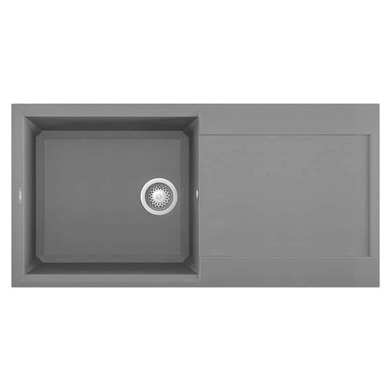 Lavello Elleci Incasso 1 vasca 100x50 Easy 480 Metaltek Grigio Titanium LMY48073