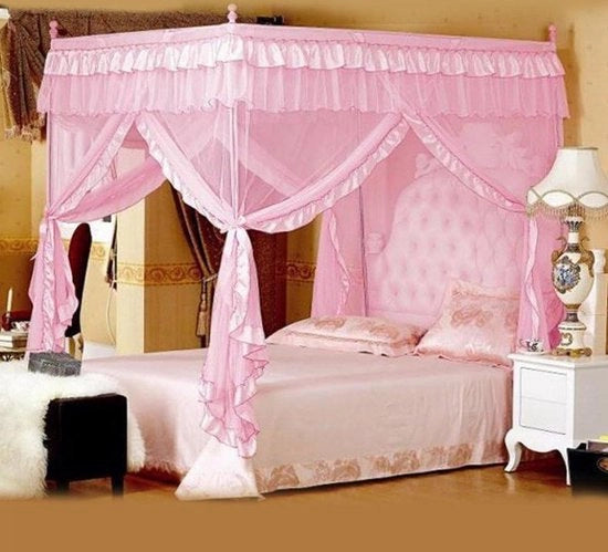 Reticolo quadrato per zanzare per letto - lettino da campeggio e tenda - dormire senza insetti - dentro e fuori - rosa - 15 x 20 m