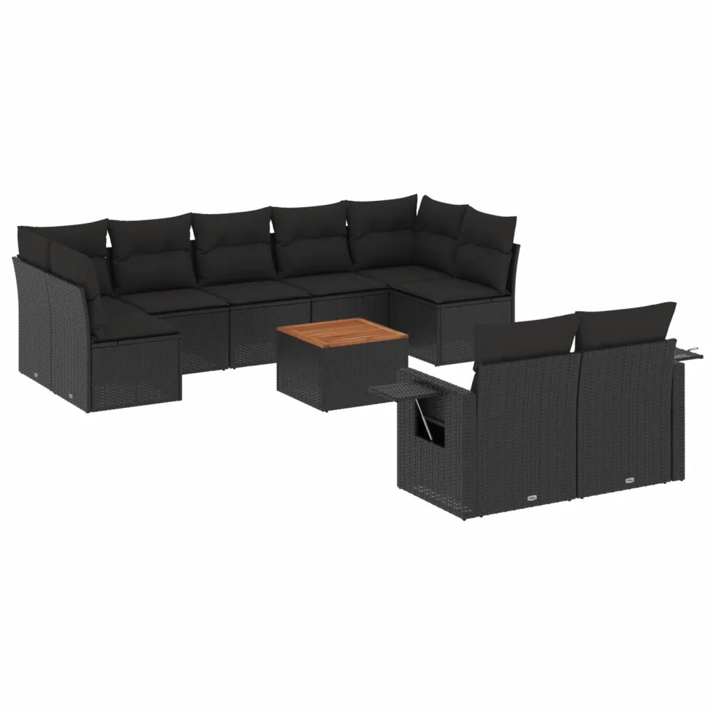 Set Divani da Giardino 10pz con Cuscini in Polyrattan Nerocod mxl 112271
