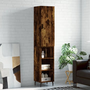 Credenza-Buffet-Armadio da cucina Rovere Fumo 34,5x34x180 cm in Legno Multistrato 107407