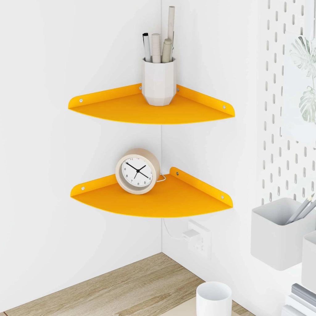 Mensola sospesa 2 pcs Giallo senape 24 x 24 x 2 cm