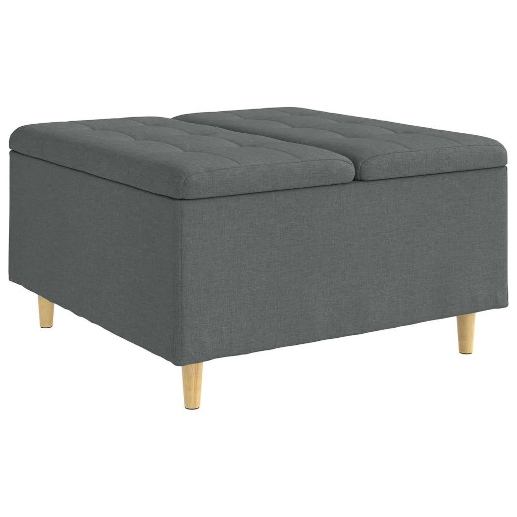 Pouf contenitore Grigio scuro 80 x 80 x 45 cm Tessuto 876834