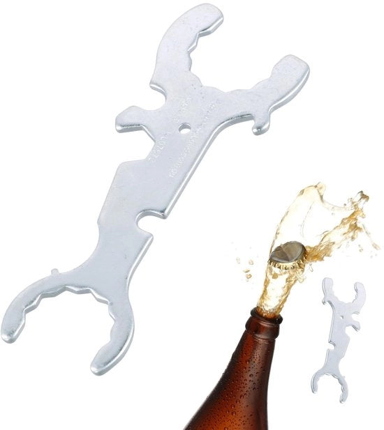 Chiave a 5 in 1 per birra - Chiave in acciaio inossidabile senza gas - Chiave a zinkle - Kit di riparazione manuale - Duraturo - Leggero - Chiave per manometro