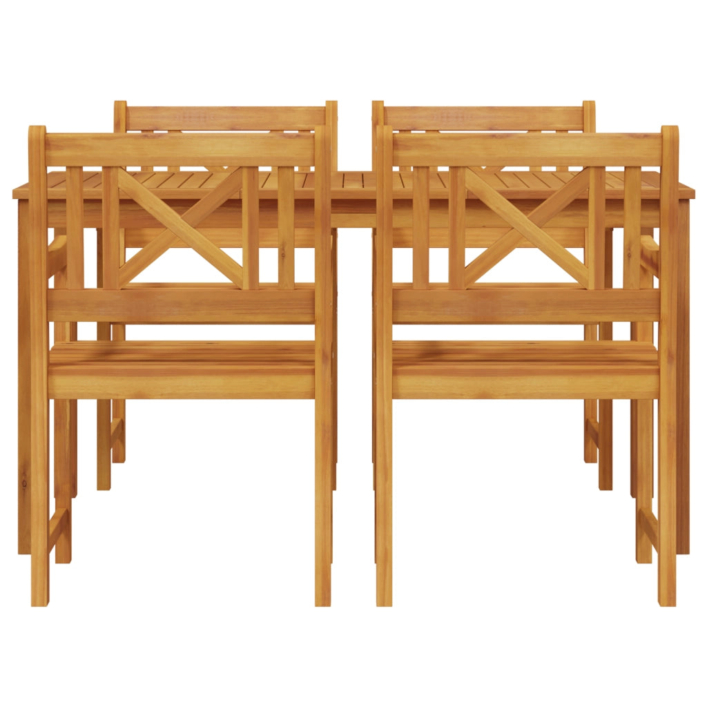 Set da Pranzo da Giardino 5 Pezzi Legno Massello di Acacia