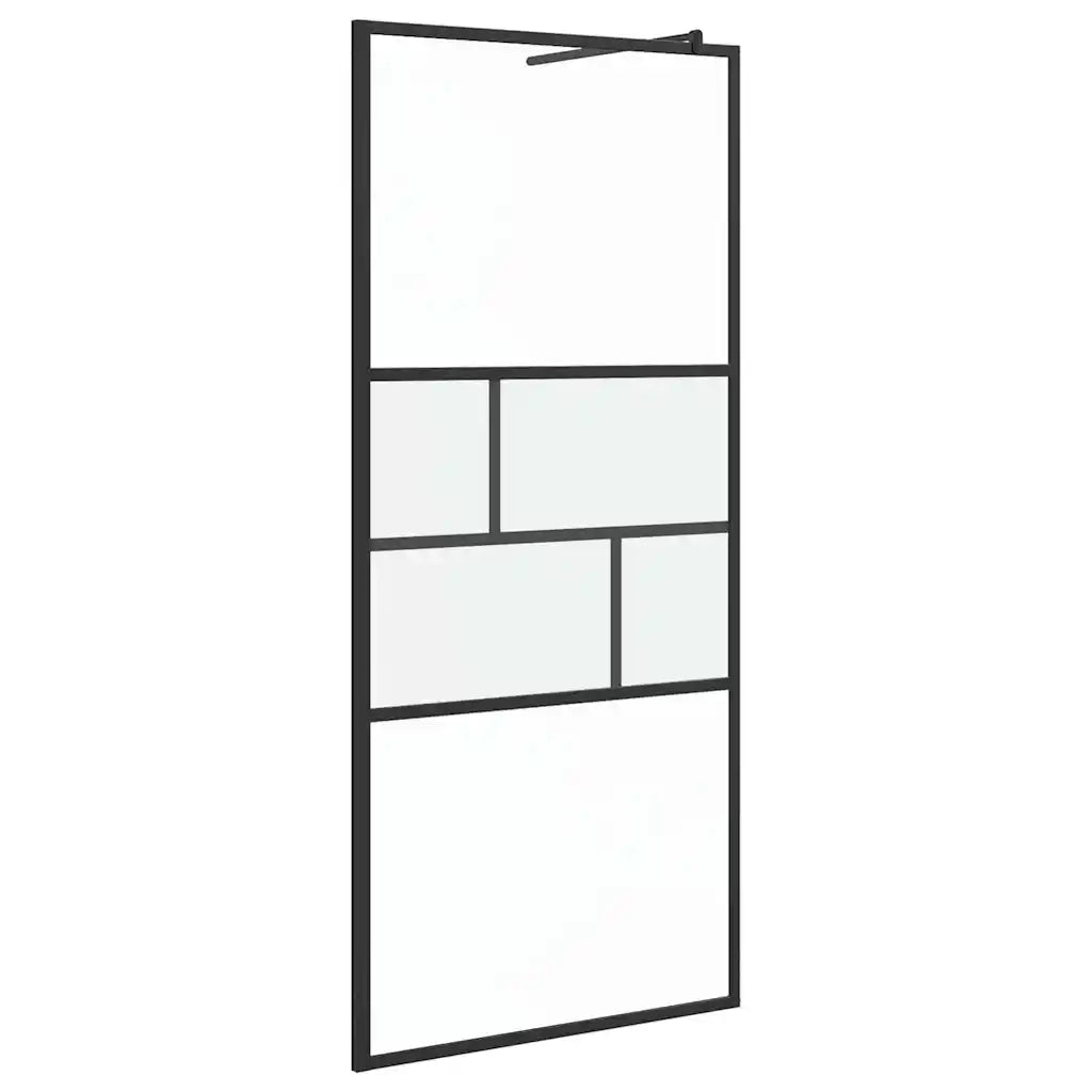 Parete Doccia Walk-in Nero 90 x 195 x 0,5 cm Vetro e Alluminio 42025248