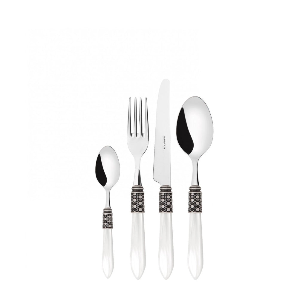OPTICAL Ghiera Argento Anticato, Posate Set 24 Pz, Scatola