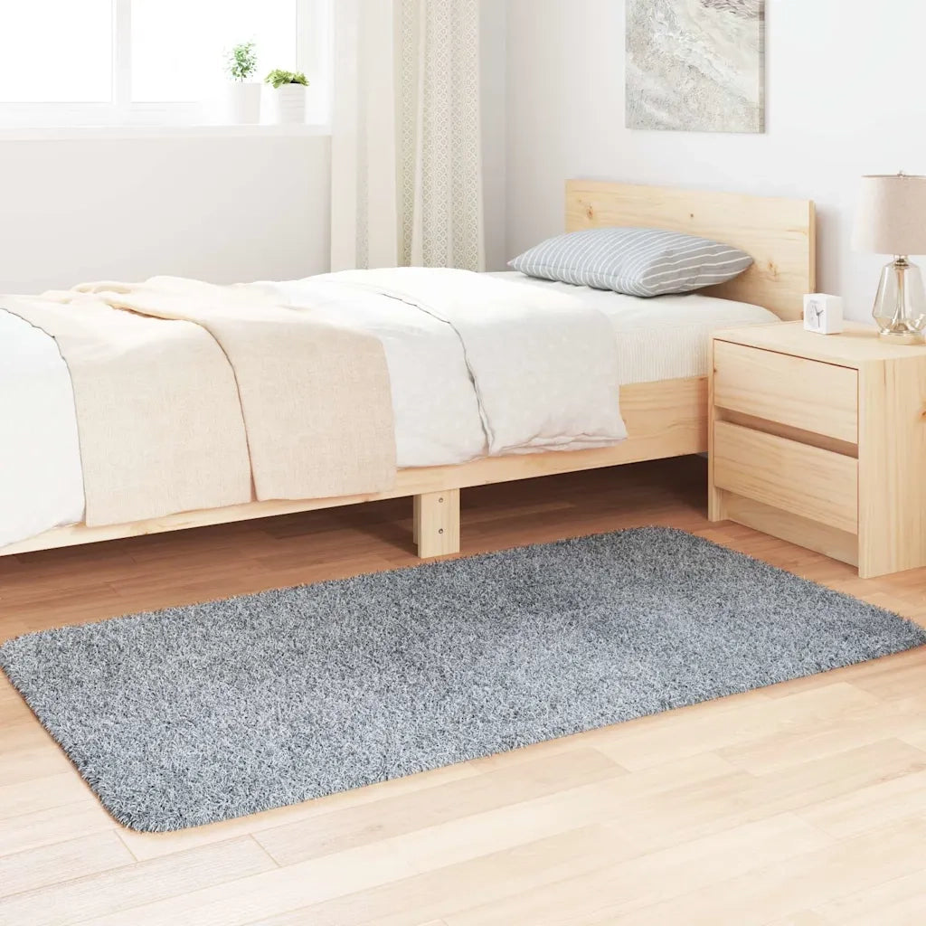 Tappeto Shaggy a Pelo Lungo NAVARRA Grigio Chiaro 80x150 cm 4102818