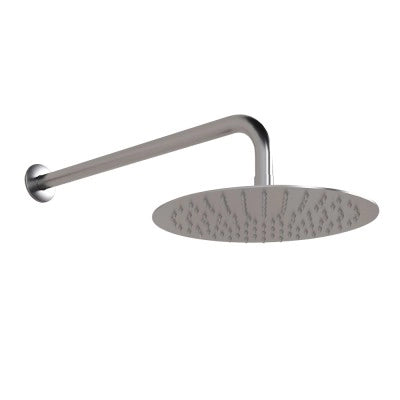 Braccio doccia satinato 35 cm design tondo in acciaio inox