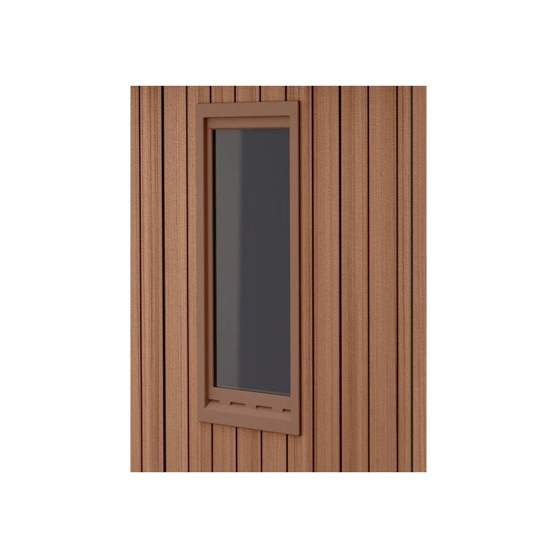Casetta da giardino in resina EVOTECH+ effetto legno 125,8x184,5x205,1 cm - con pavimento rialzato e finestra laterale - Marrone – Keter