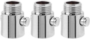 Regolatore di Flusso per Doccia 3 Pezzi - Ventilatore di Controllo del Flusso - Adattatore per Tubo di Doccia - Risparmio d'Acqua - Finitura in Acciaio Inox - Dimensione di Connettore G1/2" - Regolatore di Flusso dell'Acqua