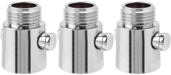 Regolatore di Flusso per Doccia 3 Pezzi - Ventilatore di Controllo del Flusso - Adattatore per Tubo di Doccia - Risparmio d'Acqua - Finitura in Acciaio Inox - Dimensione di Connettore G1/2" - Regolatore di Flusso dell'Acqua