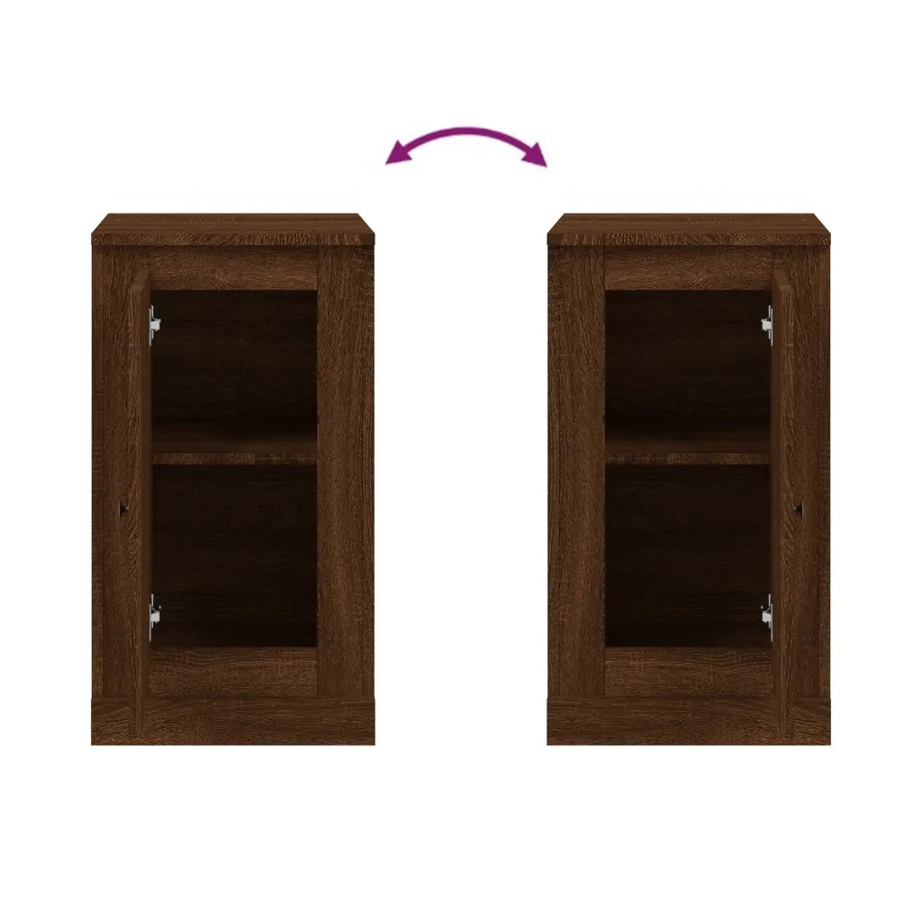 Credenze 2pz Rovere Marrone 37,5x35,5x67,5 cm Legno Multistrato 816215