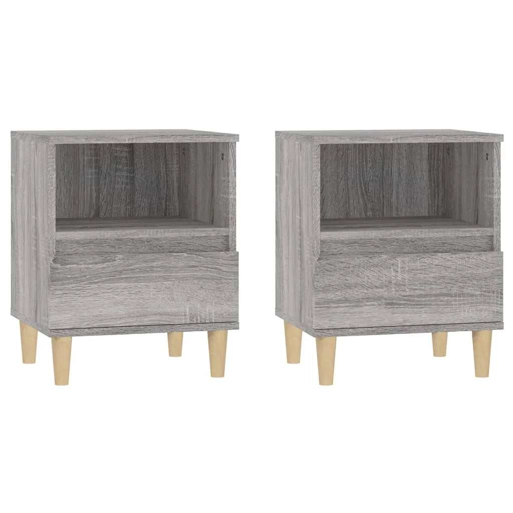 Set di 2 Comodini | Armadio da Notte | Mobiletto da notte Grigio Sonoma 40x35x50 cm