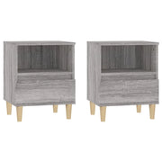 Set di 2 Comodini | Armadio da Notte | Mobiletto da notte Grigio Sonoma 40x35x50 cm