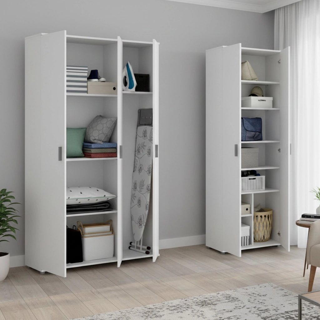 Brumano, Armadio Multiuso Grande Modulabile, 177x190h cm Bianco