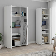 Brumano, Armadio Multiuso Grande Modulabile, 177x190h cm Bianco