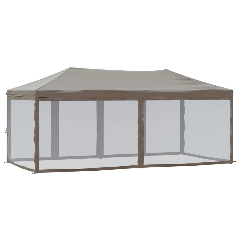 Tenda per Feste Pieghevole con Pareti Laterali-Tenda Gazebo Tortora 3x6 m 782785