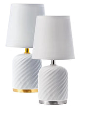 1 Pezzo Lampada da Comodino Arredo Casa Base in Ceramica Edie 27 cm 2 Colori
