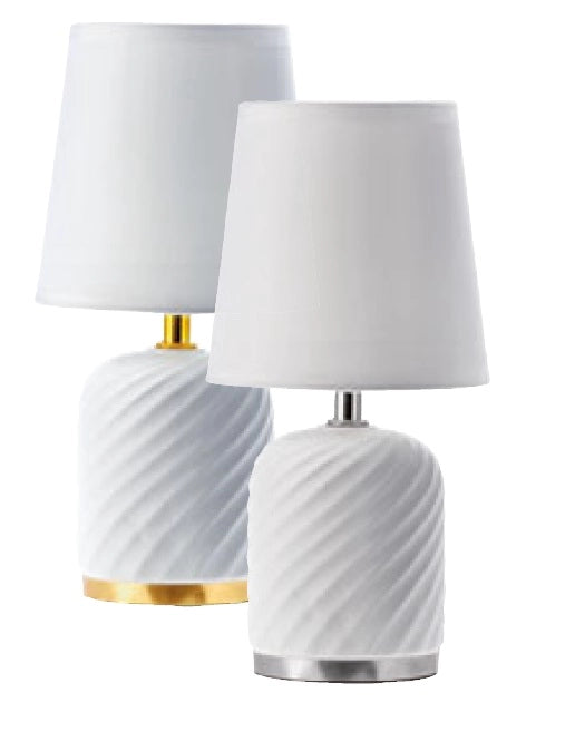 1 Pezzo Lampada da Comodino Arredo Casa Base in Ceramica Edie 27 cm 2 Colori