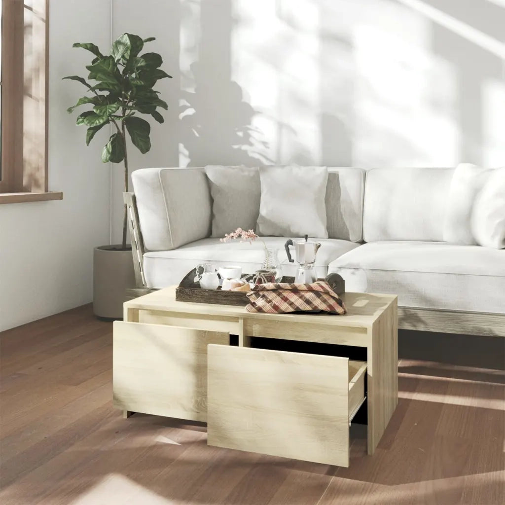 Tavolino da Salotto Rovere Sonoma 90x50x41,5 cm in Truciolato cod mxl 20582