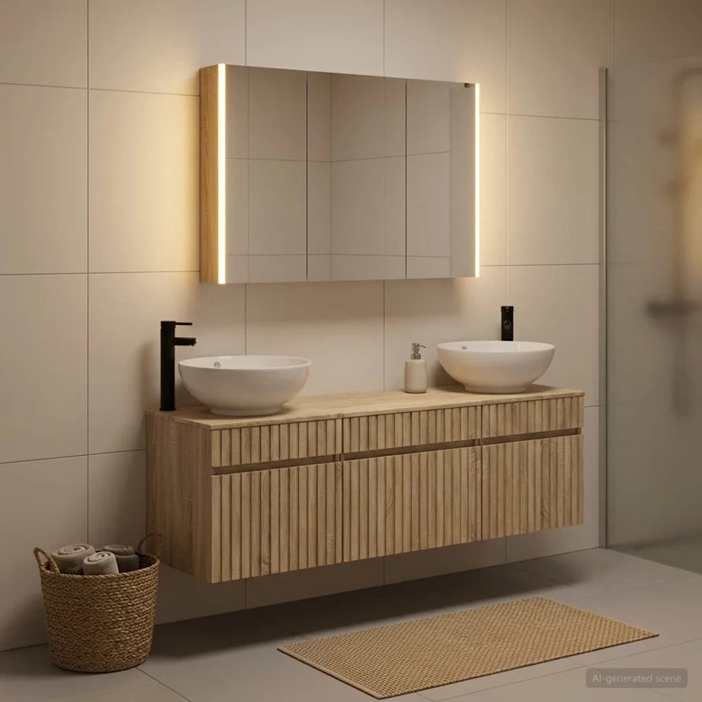 Set di Armadi da Bagno 4 pcs Rovere Sonoma 103,5 x 15,5 x 70 cm 3406625
