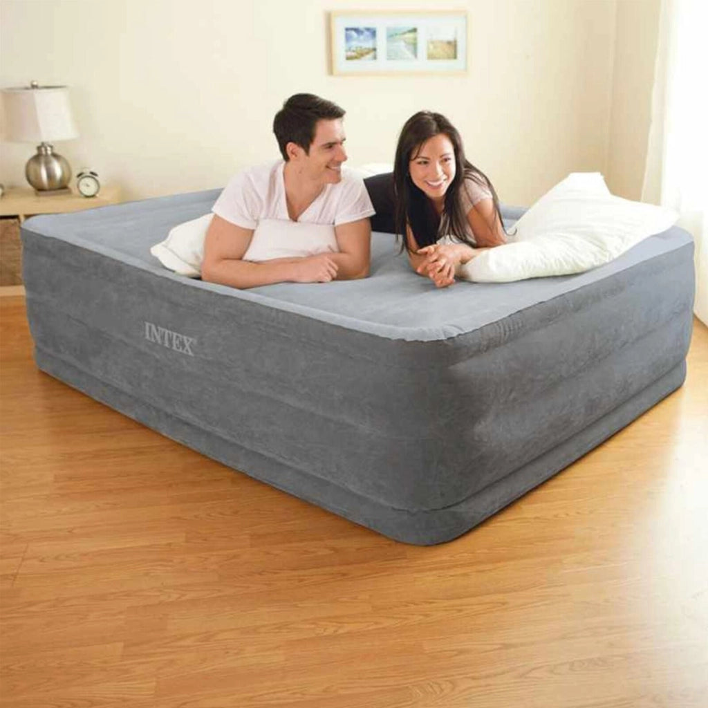Intex 64418ND Materasso Dura-Beam Comfort Plush Matrimoniale 152x203x56 Grigio