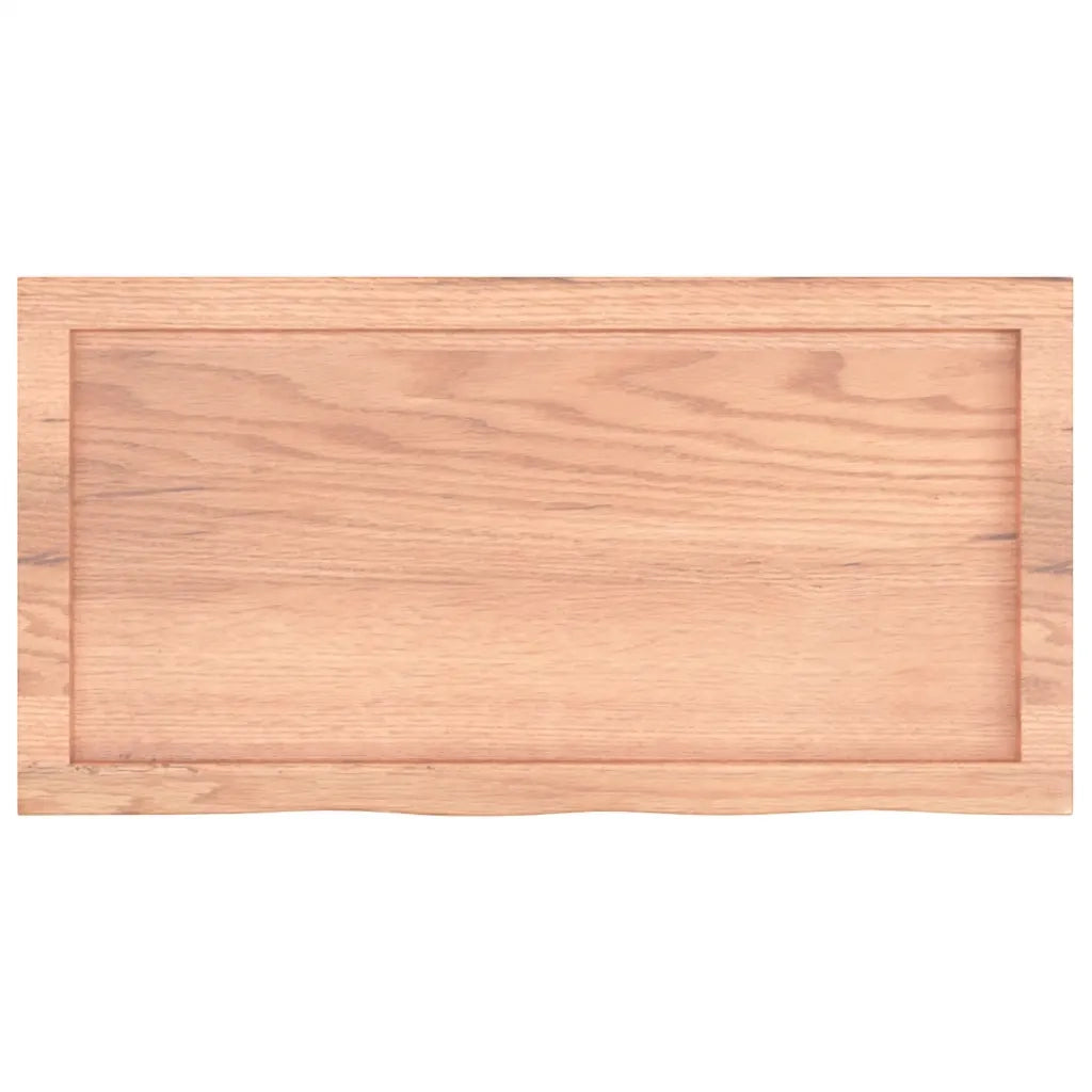 Piano Tavolo Marrone 80x40x(2-6) cm Massello Rovere Trattato 3156355