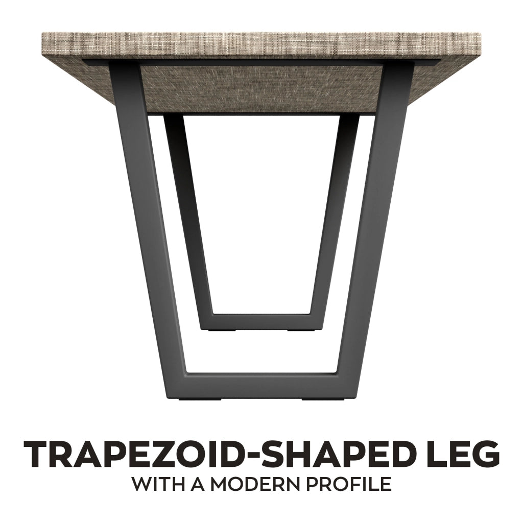 Tavolo da pranzo in legno e metallo con piedi trapezoid nero 220x100 cm Grigio Testurizzato