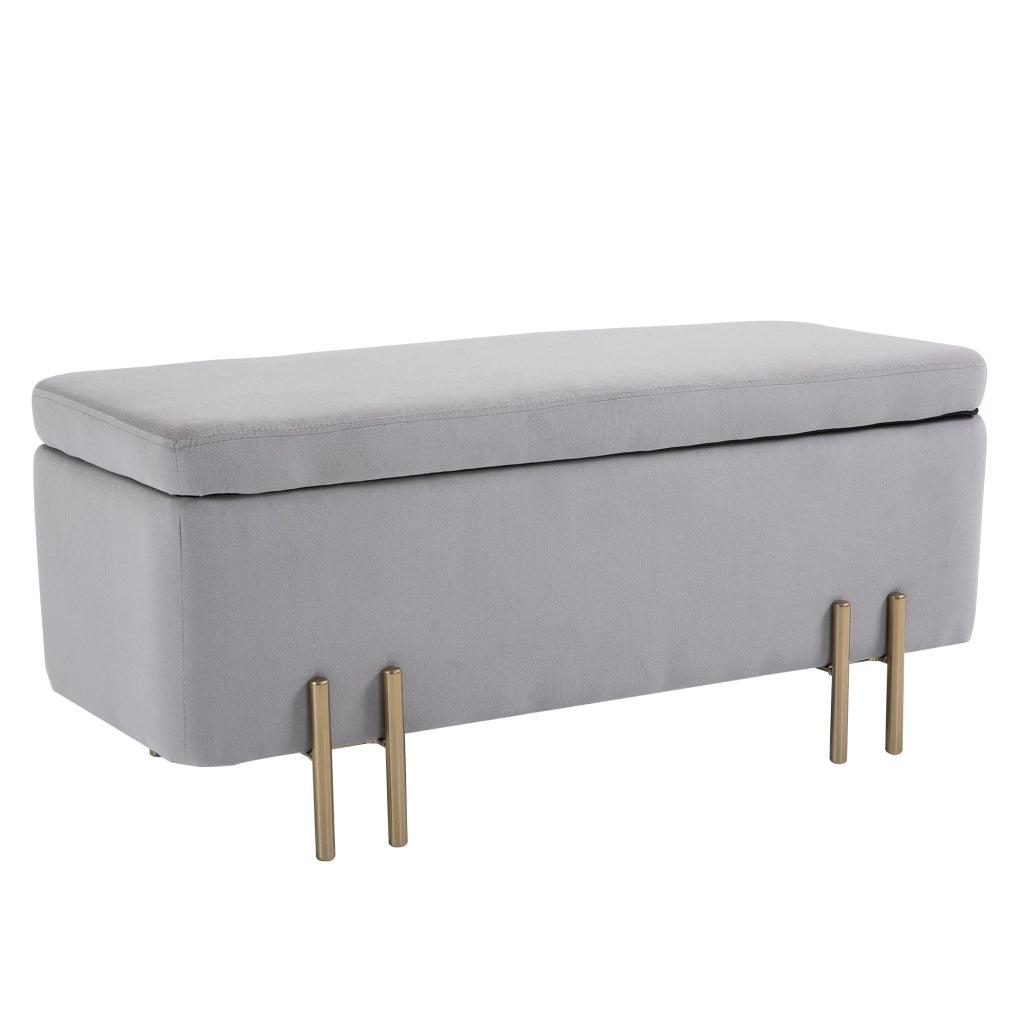 Panca Contenitore Imbottita ¨C Zephmum ¨C Grigio 100x40x42 cm
