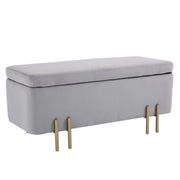 Panca Contenitore Imbottita ¨C Zephmum ¨C Grigio 100x40x42 cm