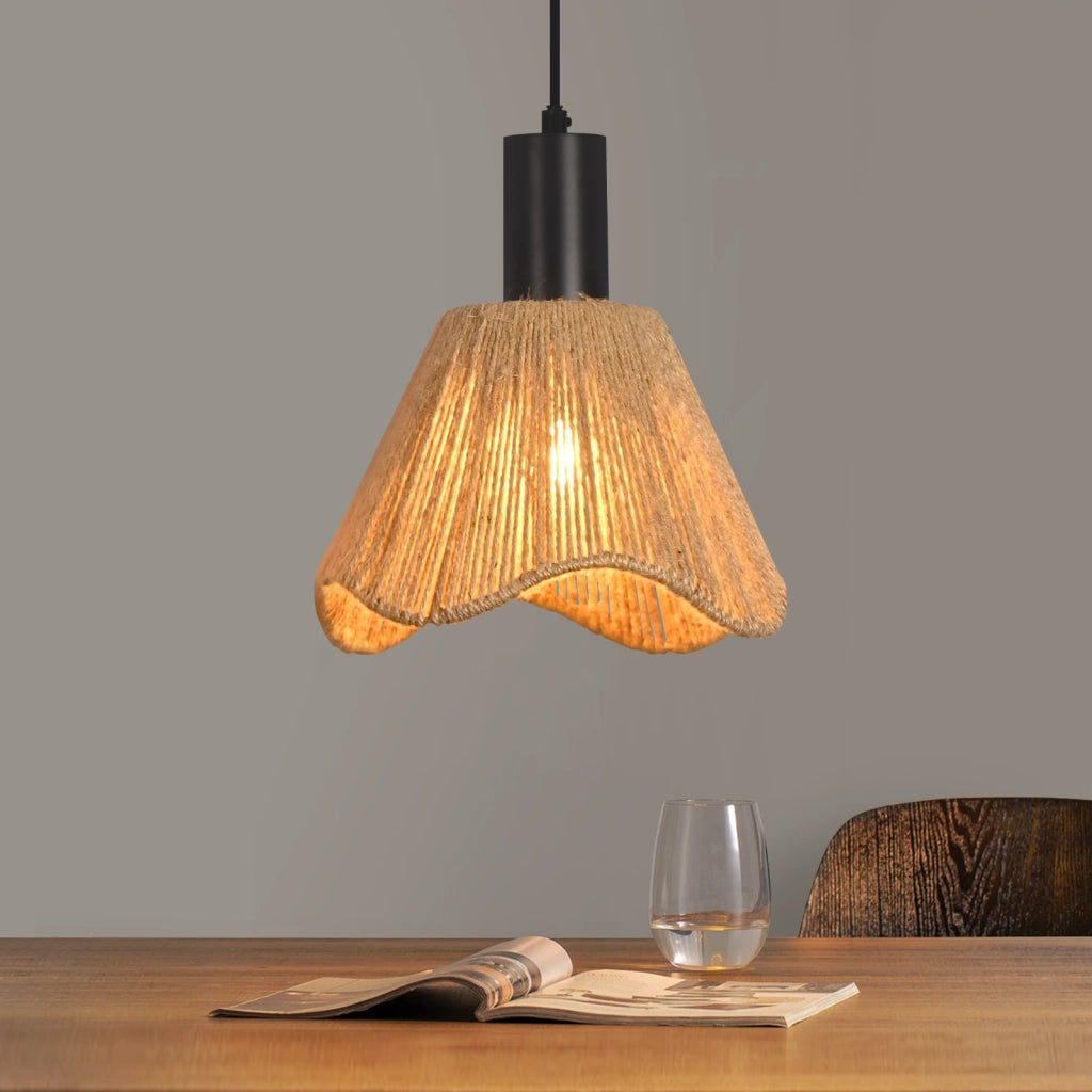 Lampada a sospensione ZMH E27 in stile vintage a 1 luce nera altezza regolabile