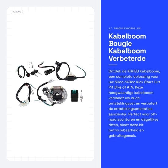 Kit di sostituzione completo per cavo - Set di accensione - 4 tempi - affidabile - prestazioni migliorate - inclusa candela A7TC