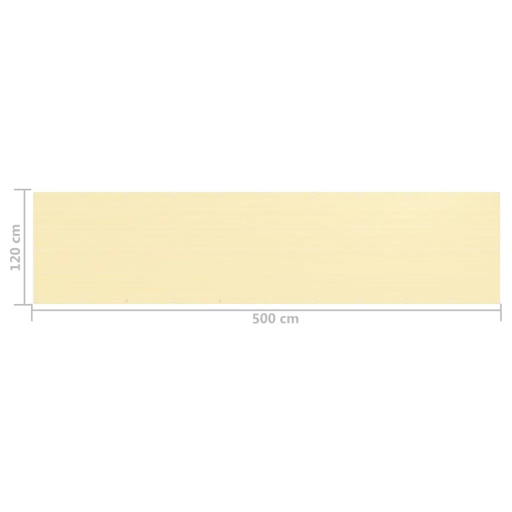 Paravento da Balcone-Pannello per balcone Beige 120x500 cm in HDPE