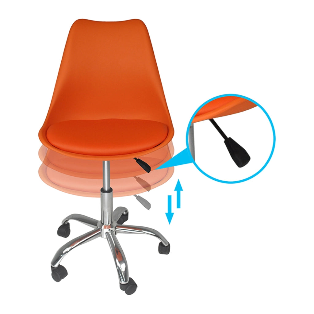 Sedia da ufficio girevole, sedia da scrivania arancione con rotelle mod. SALLY - SU06SAPM