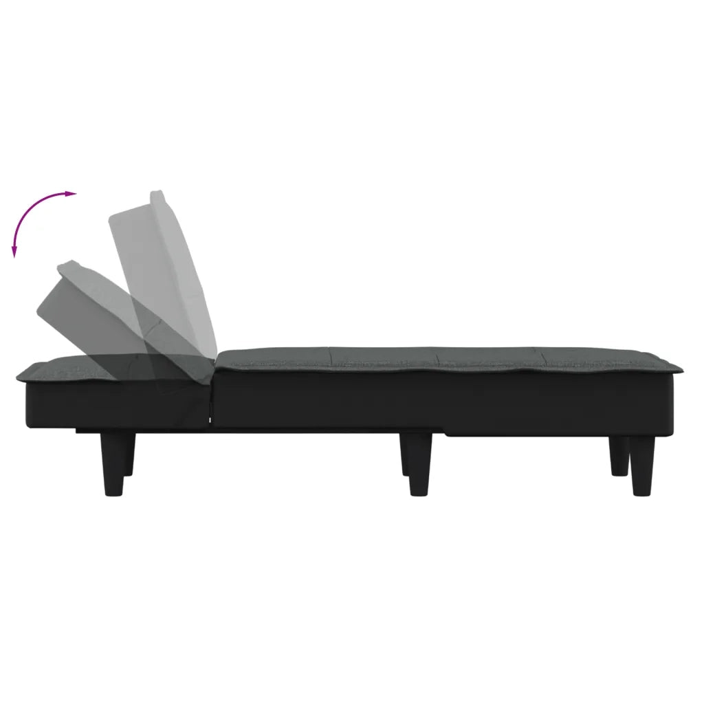 Chaise Longue in Tessuto Grigio Scuro 352841