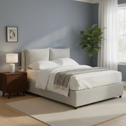 Liskeard, Letto Matrimoniale Sfoderabile Made in Italy, Grigio Chiaro